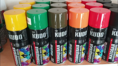 КРАСКА АЭРОЗОЛЬНАЯ KUDO РАЗНОЦВЕТНАЯ